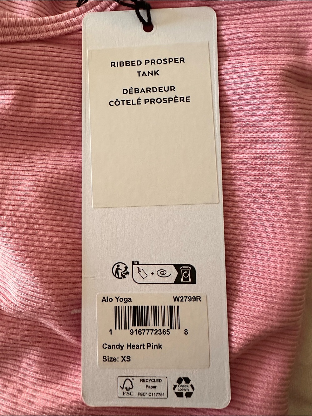 🆕 Alo Ribbed Pink Tank Top 🆕 - Picture 2 of 2
